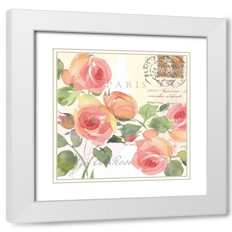 La Vie En Rose II White Modern Wood Framed Art Print with Double Matting by Paton, Julie