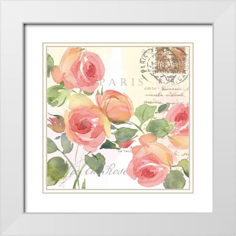 La Vie En Rose II White Modern Wood Framed Art Print with Double Matting by Paton, Julie