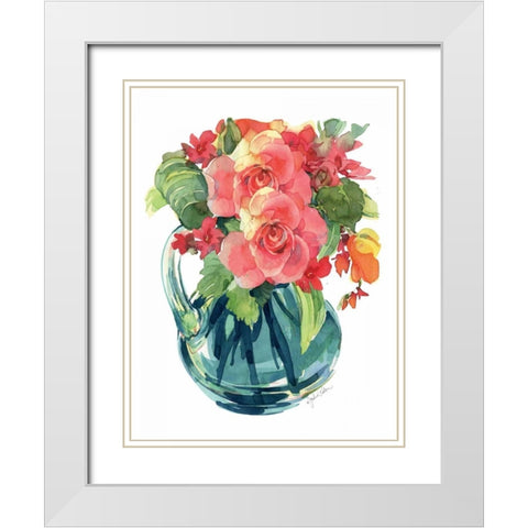Bright Rose Bouquet II White Modern Wood Framed Art Print with Double Matting by Paton, Julie