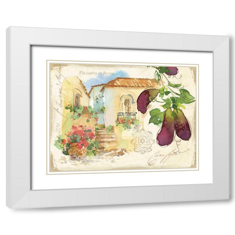 Piazzette Eggplant White Modern Wood Framed Art Print with Double Matting by Paton, Julie