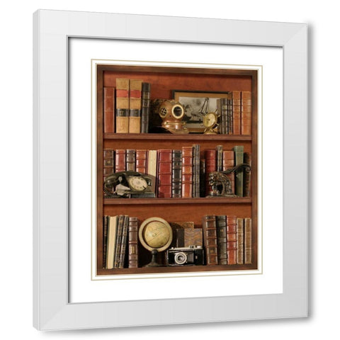 Librairie III White Modern Wood Framed Art Print with Double Matting by Pela Design