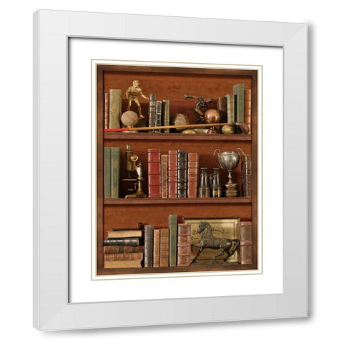 Librairie IV White Modern Wood Framed Art Print with Double Matting by Pela Design