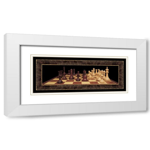 Chess I White Modern Wood Framed Art Print with Double Matting by Pela Design