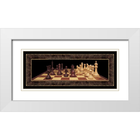 Chess I White Modern Wood Framed Art Print with Double Matting by Pela Design
