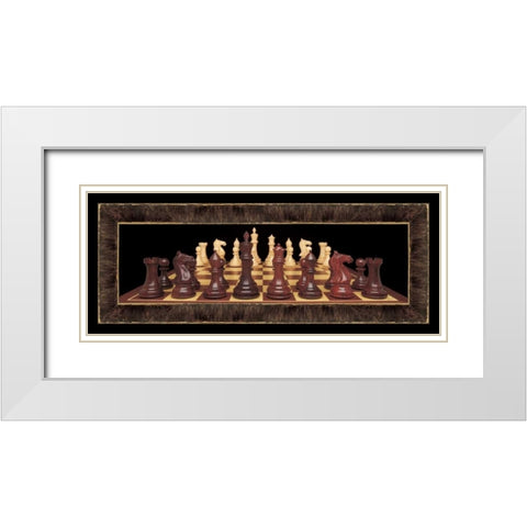 Chess II White Modern Wood Framed Art Print with Double Matting by Pela Design