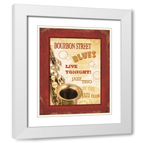 New Orleans Jazz III White Modern Wood Framed Art Print with Double Matting by Pela Design