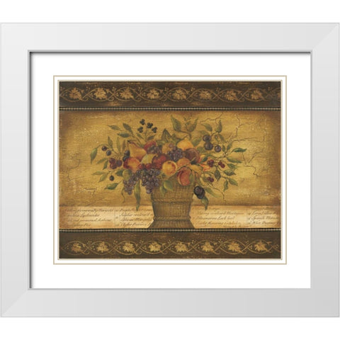 Old World Abundance I White Modern Wood Framed Art Print with Double Matting by Poloson, Kimberly
