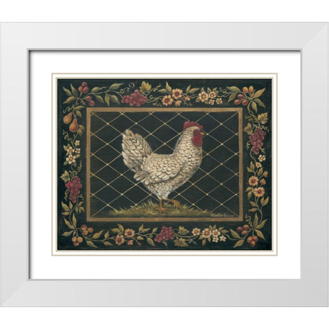 Old World Hen White Modern Wood Framed Art Print with Double Matting by Poloson, Kimberly