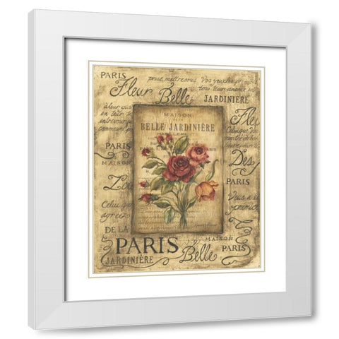 Bel Bouquet I White Modern Wood Framed Art Print with Double Matting by Poloson, Kimberly