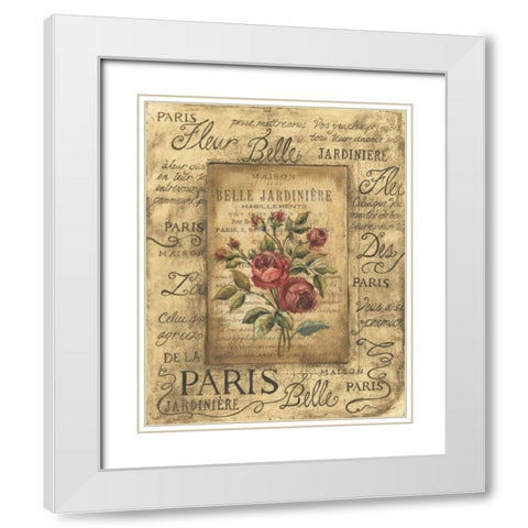 Bel Bouquet II White Modern Wood Framed Art Print with Double Matting by Poloson, Kimberly