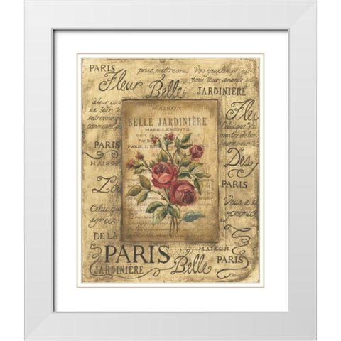 Bel Bouquet II White Modern Wood Framed Art Print with Double Matting by Poloson, Kimberly