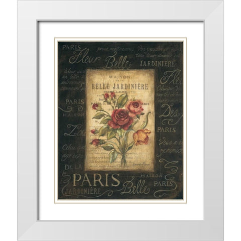 Bel Bouquet III White Modern Wood Framed Art Print with Double Matting by Poloson, Kimberly