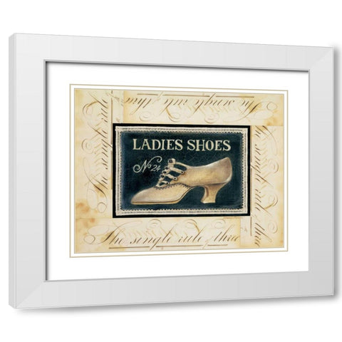 Ladies Shoes No. 24 White Modern Wood Framed Art Print with Double Matting by Poloson, Kimberly