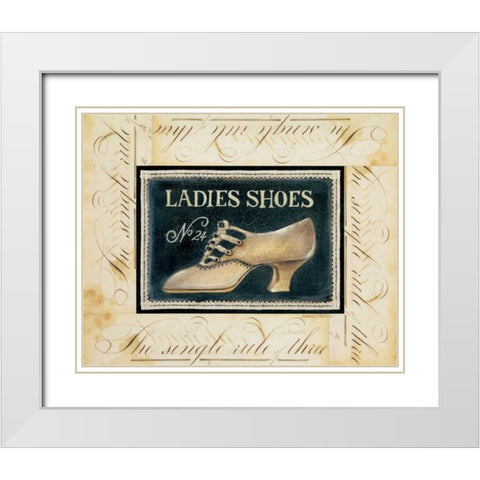 Ladies Shoes No. 24 White Modern Wood Framed Art Print with Double Matting by Poloson, Kimberly