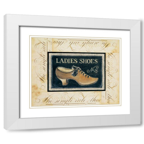 Ladies Shoes No. 25 White Modern Wood Framed Art Print with Double Matting by Poloson, Kimberly
