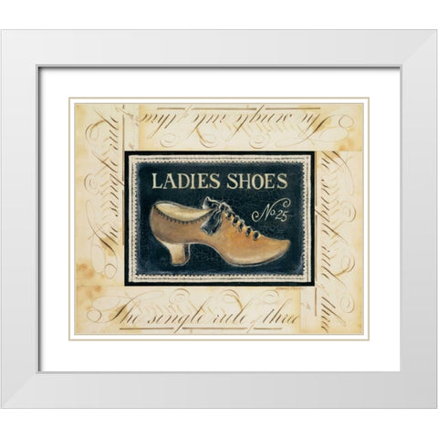Ladies Shoes No. 25 White Modern Wood Framed Art Print with Double Matting by Poloson, Kimberly