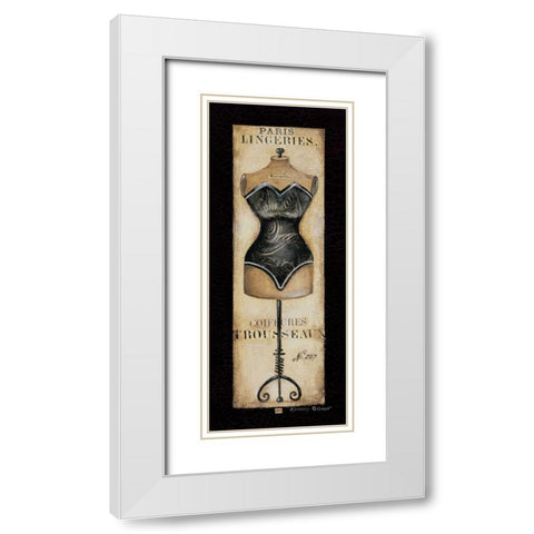 Paris Lingeries No. 287 White Modern Wood Framed Art Print with Double Matting by Poloson, Kimberly