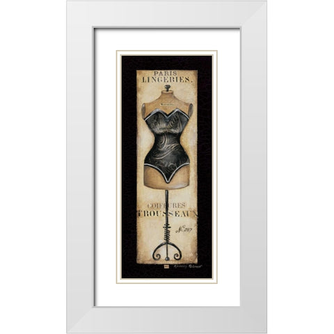 Paris Lingeries No. 287 White Modern Wood Framed Art Print with Double Matting by Poloson, Kimberly