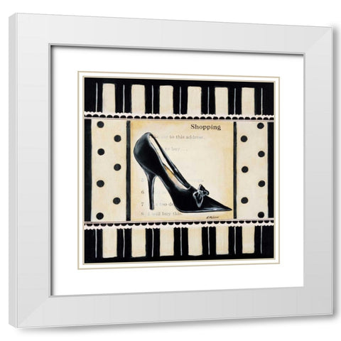 Shopping I White Modern Wood Framed Art Print with Double Matting by Poloson, Kimberly