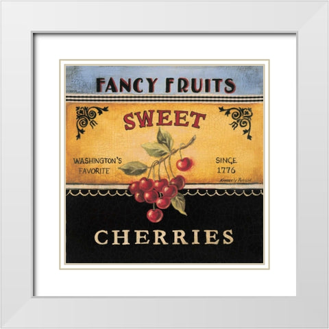 Sweet Cherries White Modern Wood Framed Art Print with Double Matting by Poloson, Kimberly