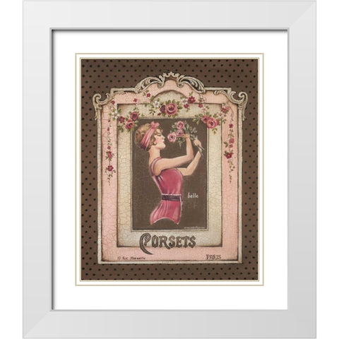 Corsets I White Modern Wood Framed Art Print with Double Matting by Poloson, Kimberly