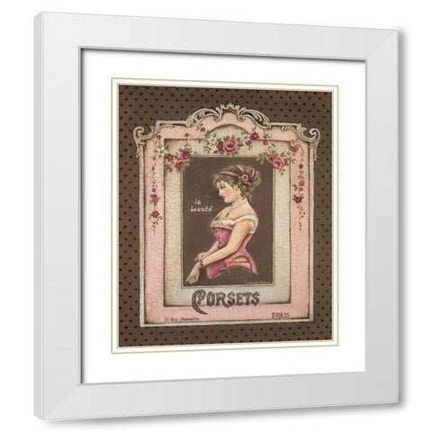 Corsets II White Modern Wood Framed Art Print with Double Matting by Poloson, Kimberly