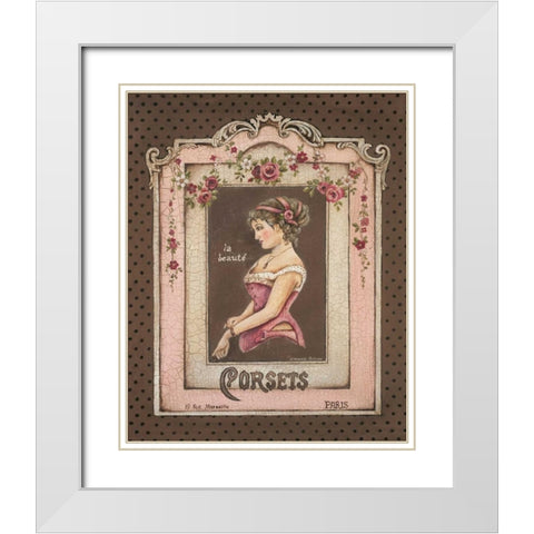 Corsets II White Modern Wood Framed Art Print with Double Matting by Poloson, Kimberly