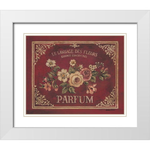 Parfum White Modern Wood Framed Art Print with Double Matting by Poloson, Kimberly