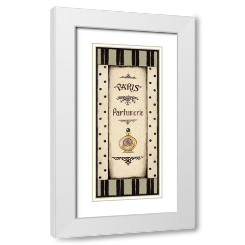 Perfume Bottle White Modern Wood Framed Art Print with Double Matting by Poloson, Kimberly