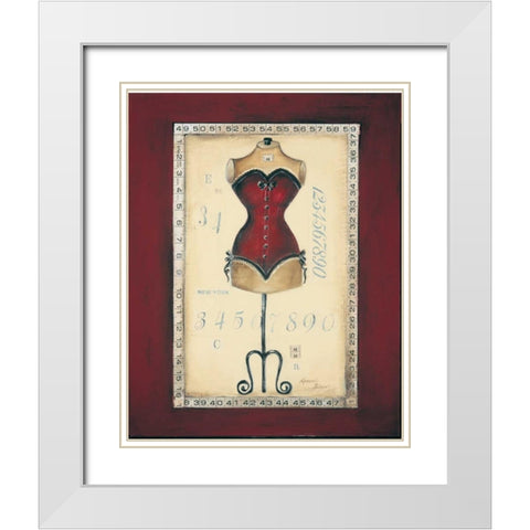 Taille de Robe I White Modern Wood Framed Art Print with Double Matting by Poloson, Kimberly
