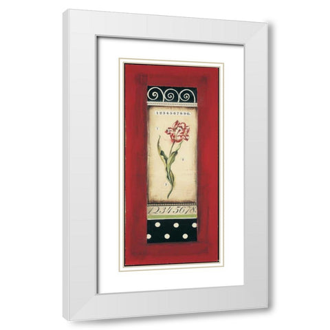 Belgian Tulip I White Modern Wood Framed Art Print with Double Matting by Poloson, Kimberly