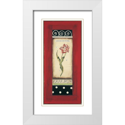 Belgian Tulip I White Modern Wood Framed Art Print with Double Matting by Poloson, Kimberly
