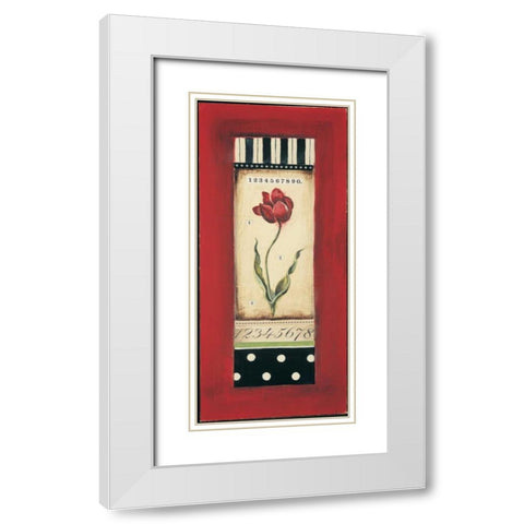 Belgian Tulip II White Modern Wood Framed Art Print with Double Matting by Poloson, Kimberly