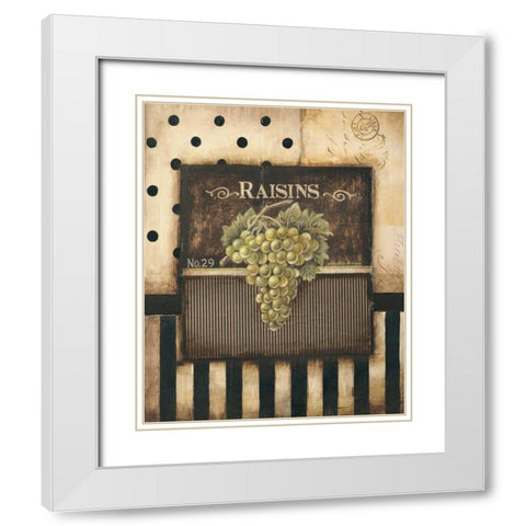 Raisins White Modern Wood Framed Art Print with Double Matting by Poloson, Kimberly