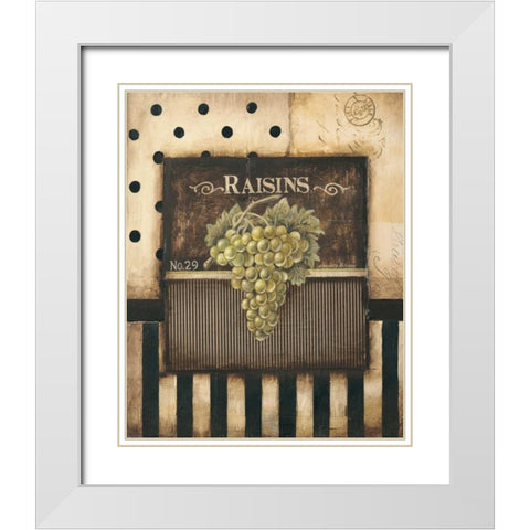Raisins White Modern Wood Framed Art Print with Double Matting by Poloson, Kimberly