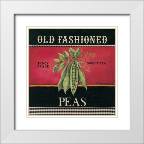Old Fashioned Peas White Modern Wood Framed Art Print with Double Matting by Poloson, Kimberly