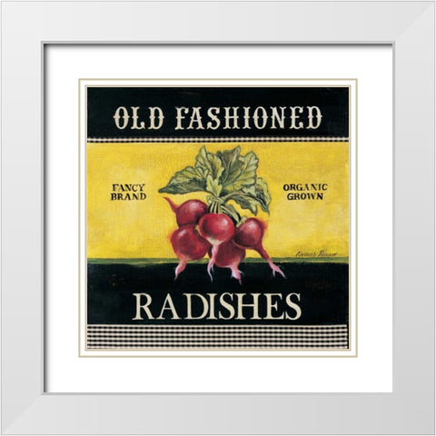 Old Fashioned Radishes White Modern Wood Framed Art Print with Double Matting by Poloson, Kimberly