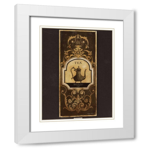 Tea Time I White Modern Wood Framed Art Print with Double Matting by Poloson, Kimberly