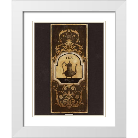 Tea Time I White Modern Wood Framed Art Print with Double Matting by Poloson, Kimberly