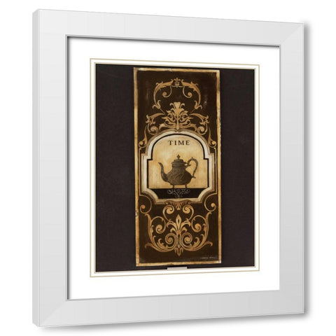 Tea Time II White Modern Wood Framed Art Print with Double Matting by Poloson, Kimberly