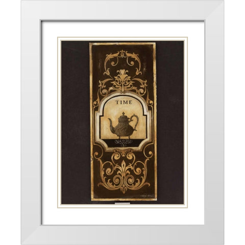 Tea Time II White Modern Wood Framed Art Print with Double Matting by Poloson, Kimberly
