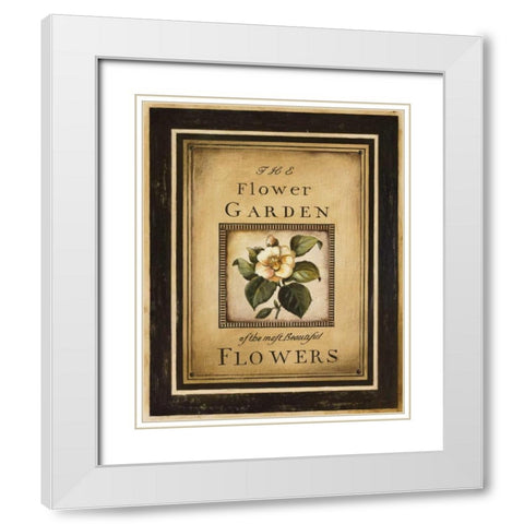 Flower Garden I White Modern Wood Framed Art Print with Double Matting by Poloson, Kimberly