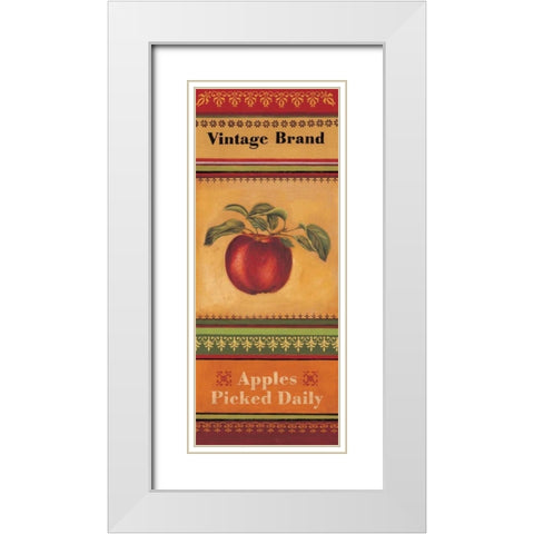 Apples Picked Daily White Modern Wood Framed Art Print with Double Matting by Poloson, Kimberly