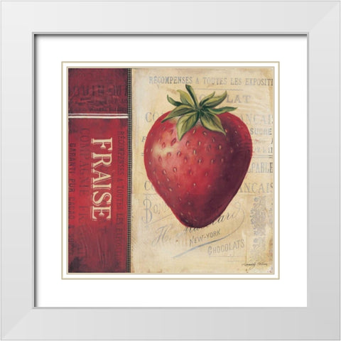 Strawberry White Modern Wood Framed Art Print with Double Matting by Poloson, Kimberly