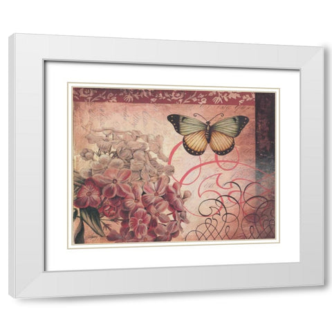 Le Rose a Monte II White Modern Wood Framed Art Print with Double Matting by Poloson, Kimberly