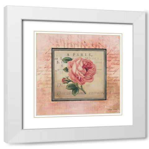 Blooming Paris I White Modern Wood Framed Art Print with Double Matting by Poloson, Kimberly