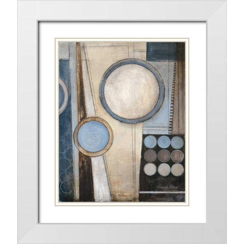 Blue Notes I White Modern Wood Framed Art Print with Double Matting by Poloson, Kimberly