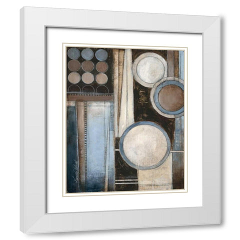 Blue Notes II White Modern Wood Framed Art Print with Double Matting by Poloson, Kimberly