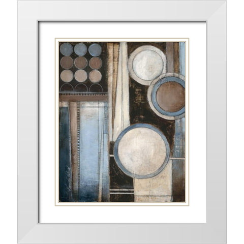 Blue Notes II White Modern Wood Framed Art Print with Double Matting by Poloson, Kimberly