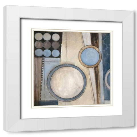 Blue Notes Square I White Modern Wood Framed Art Print with Double Matting by Poloson, Kimberly